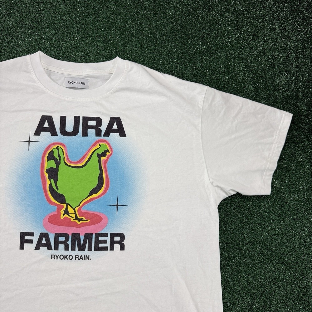 Ryoko Rain T-Shirt Men's Aura Farming Graphic Tee Size 2XL XXL White